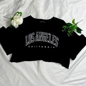 Crop long sleeve sweater with ( Los Angeles California)